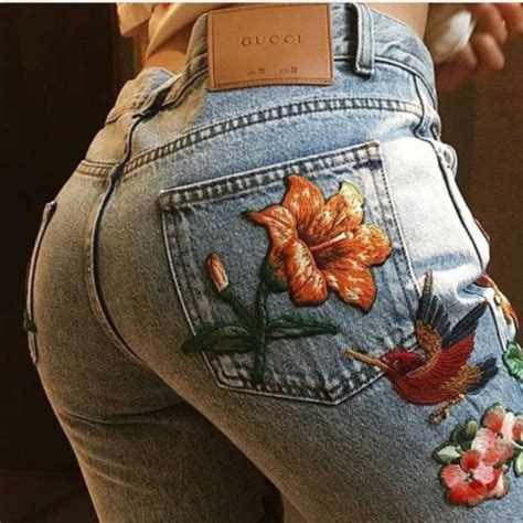 gucci floral jeans replica|knock off gucci clothes.